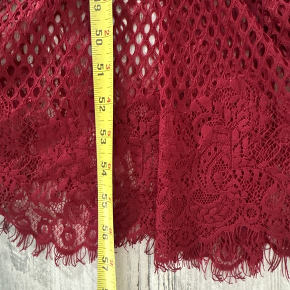 Altar'd State Mariska Brick Red Lace Semi-Sheer Embroidered Maxi Dress Womens L - Picture 12 of 14